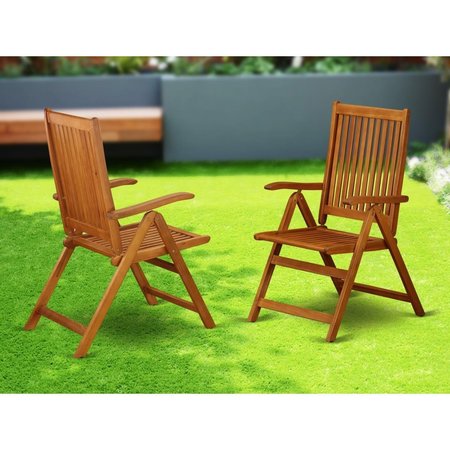 EAST WEST FURNITURE East West Furniture BCNC5NA Celina 5 Position Outdoor-Furniture Folding Arm Chair - Set of 2 BCNC5NA